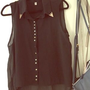 Button up black blouse